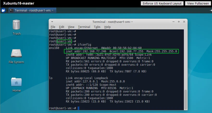 Comprobación de los ajustes de las interfaces de red utilizadas por una máquina virtual Linux