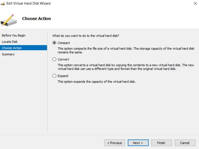 Editar disco duro virtual en Hyper-V Manager