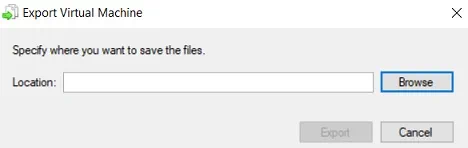 Exportar VM en Hyper-V Manager