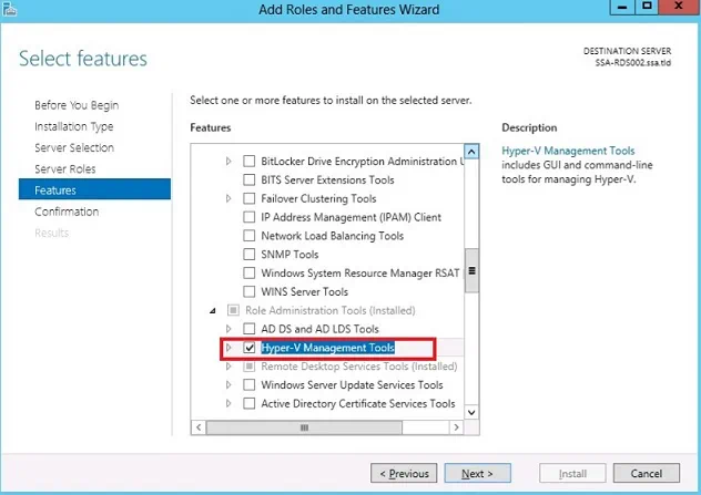 Cómo instalar Hyper-V Manager en Windows Server
