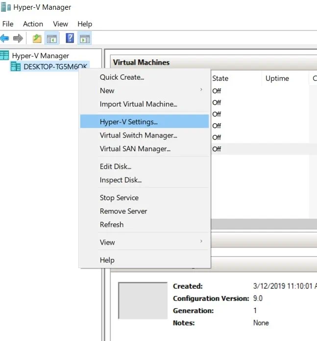 Hyper-V Settings (Hyper-V USB Passthrough)