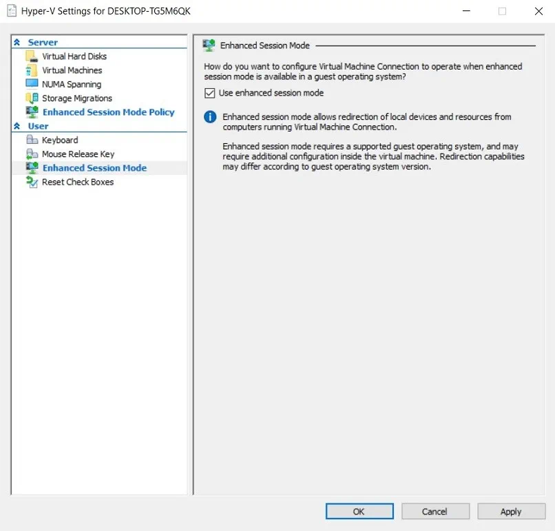 Use Enhanced Session Mode (Hyper-V USB Passthrough)