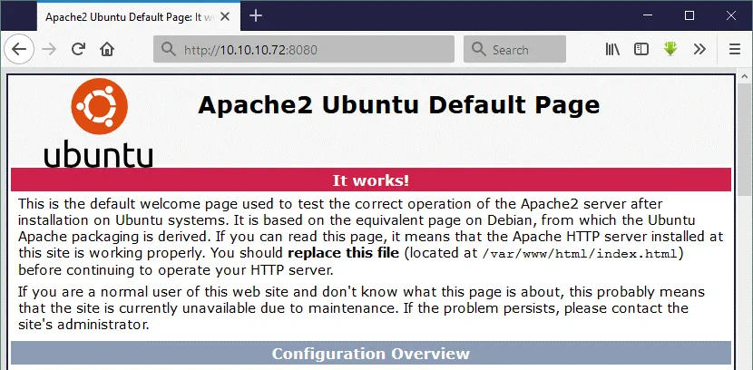 VirtualBox network settings – the HTTP port forwarding rule has been created successfully