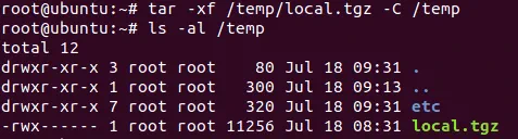 Extracting the archive containing ESXi password hashes.