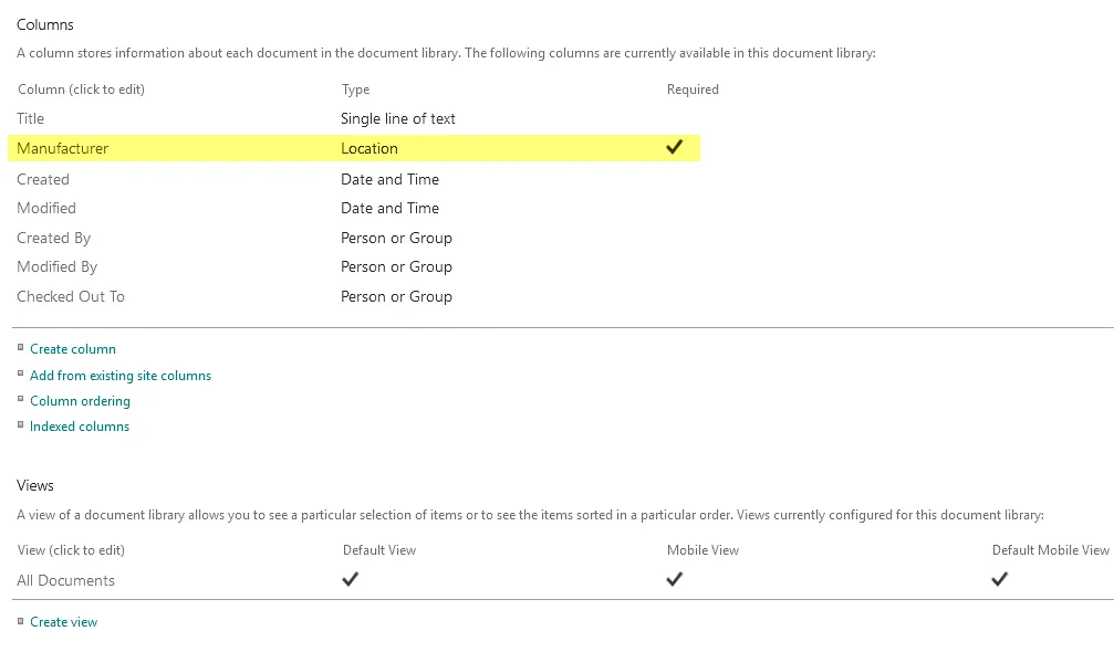 Configurar la vista de columnas