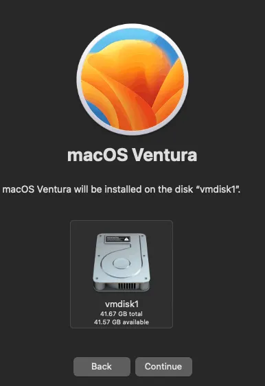 selecting a partition on a VM virtual disk