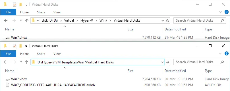 A Hyper-V VM is cloned to a Hyper-V VM template.