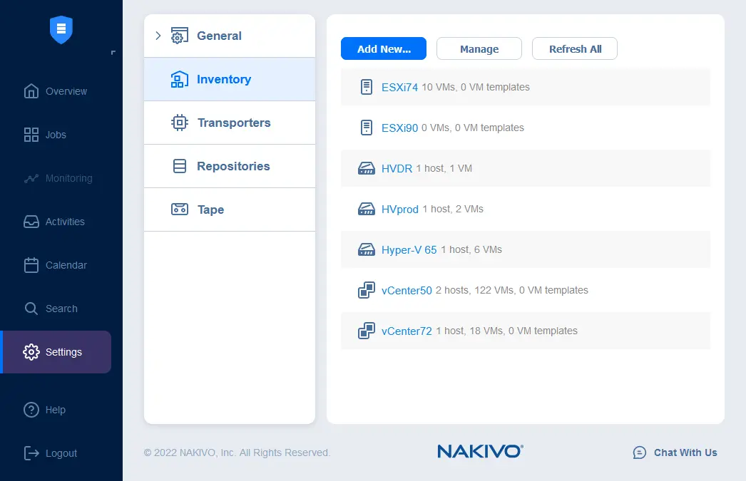 How to back up a NAS file share – adding a file share to the inventory