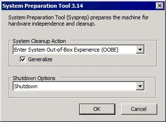 Using sysprep for creating a reference image