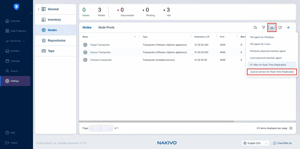 Downloading the journal service installer