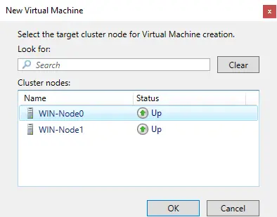 Selecting a high availability server to place a VM
