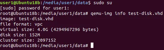 Checking the VHD information