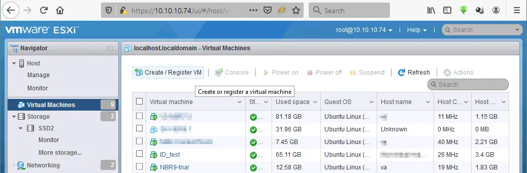 Creating a new VM to import VHD to VMware