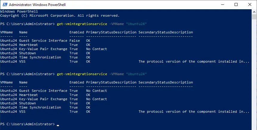 Checking which Hyper-V Linux Integration Services are enabled
