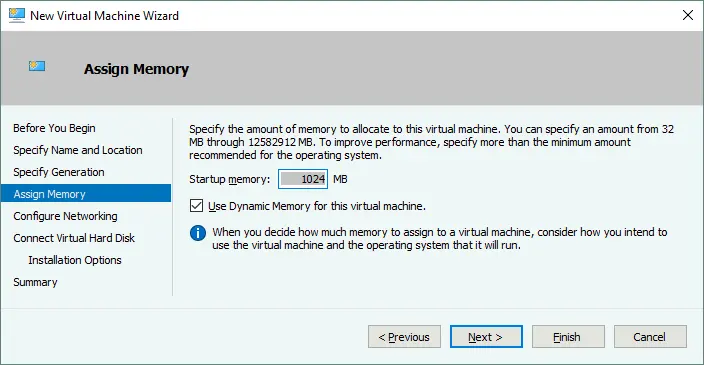 Specifying the amount of memory