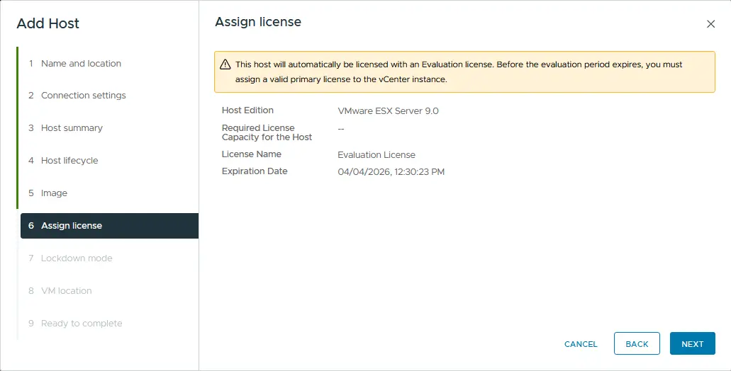 Assigning the license to an ESXi host