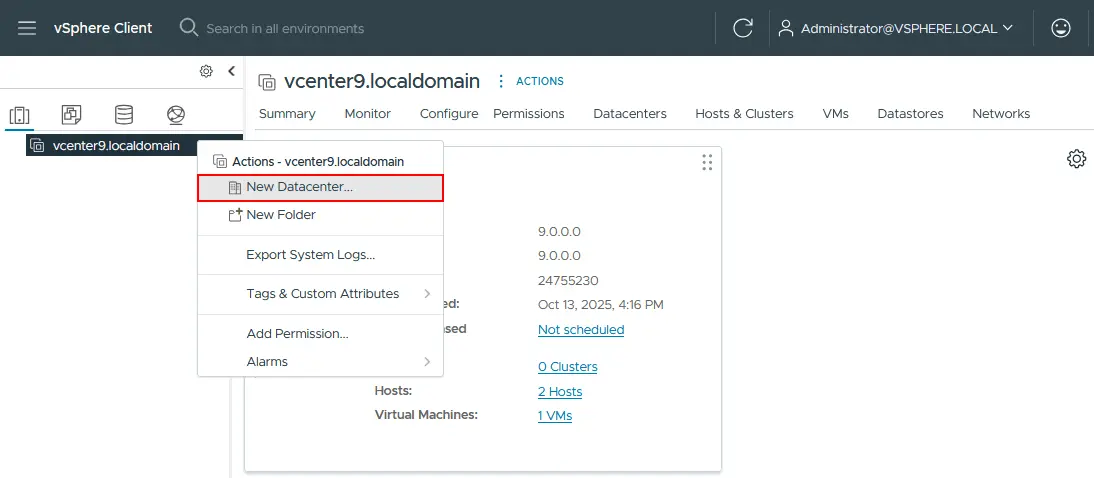 Creating a datacenter