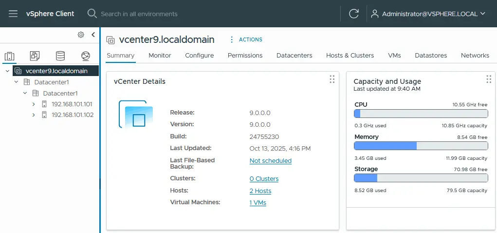 ESXi hosts are ready