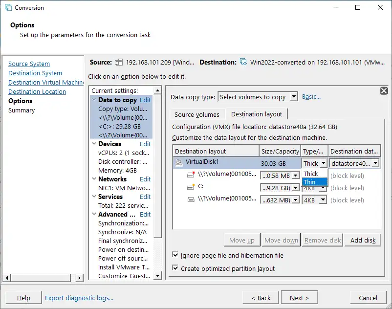 Setting up additional parameters