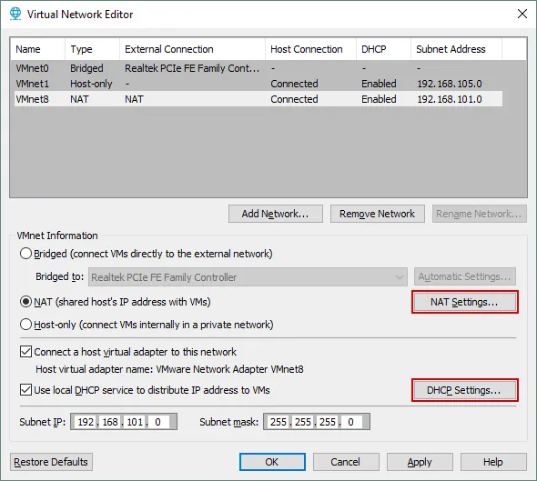 A virtual network editor