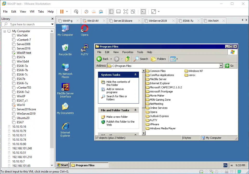 VMware Workstation user interface