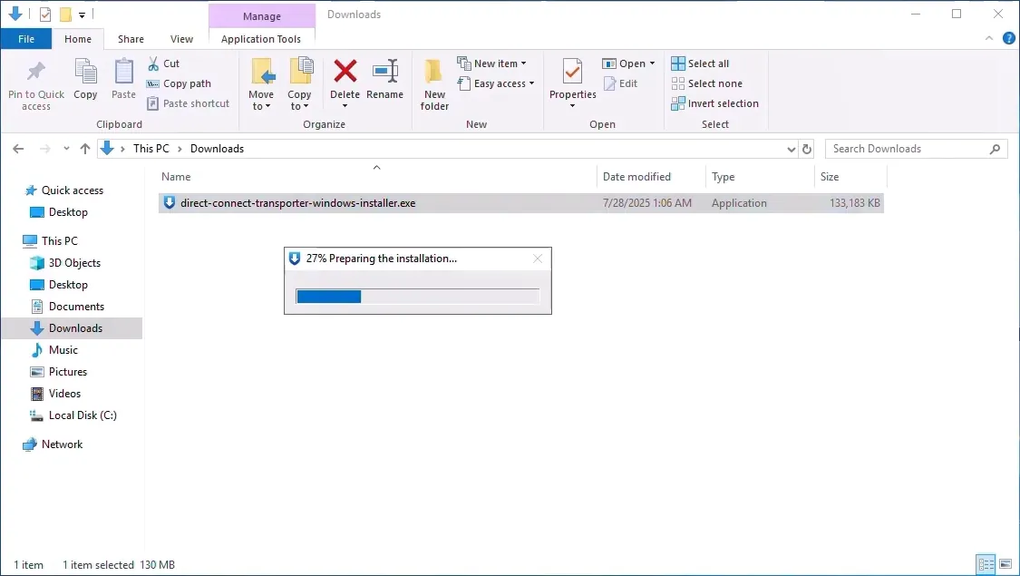 Installing the NAKIVO MSP Direct Connect Transporter on the client’s Windows machine