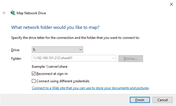 Selecting a drive letter