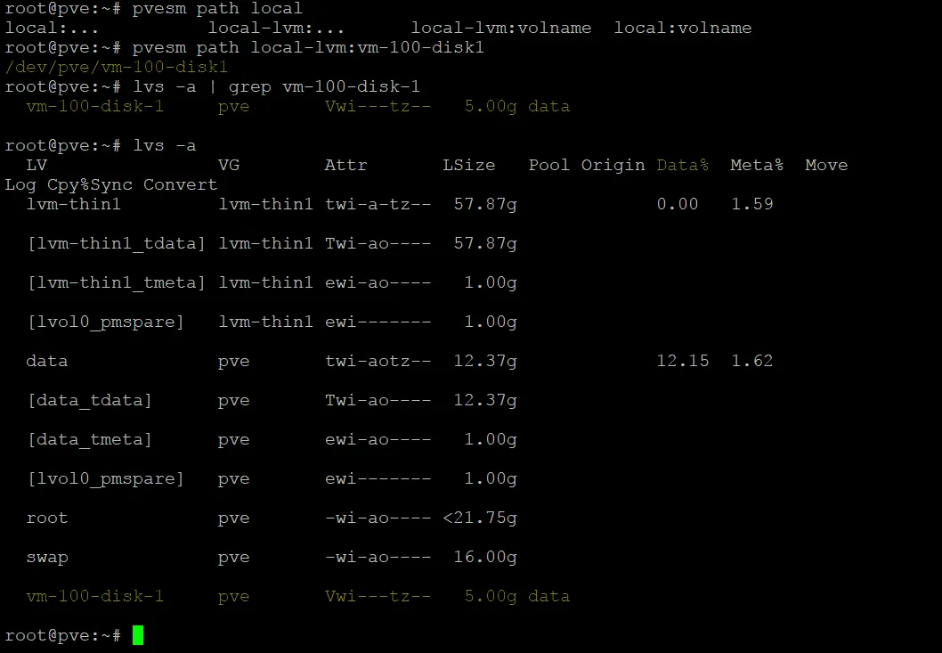 Checking disk space consumed by a VM disk