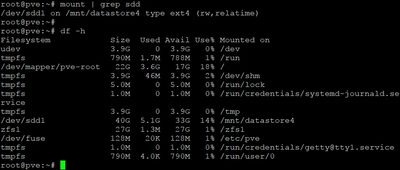 Confirming the partition is mounted