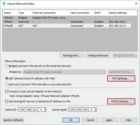 A virtual network editor