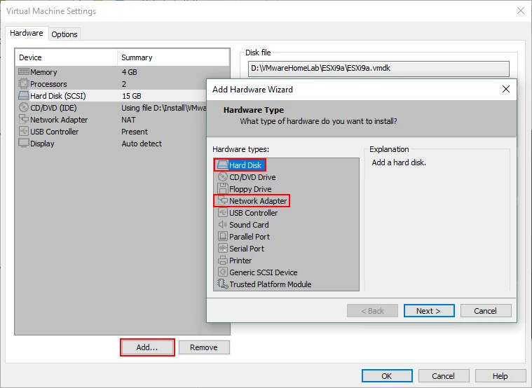 Adding a new virtual disk to a VM
