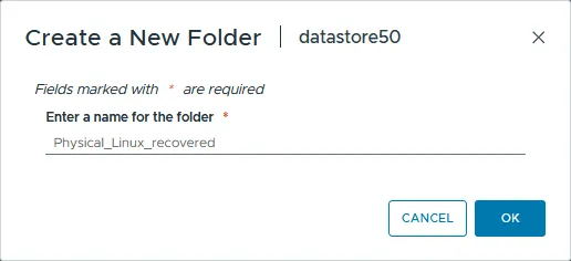 Adding the name of the new folder