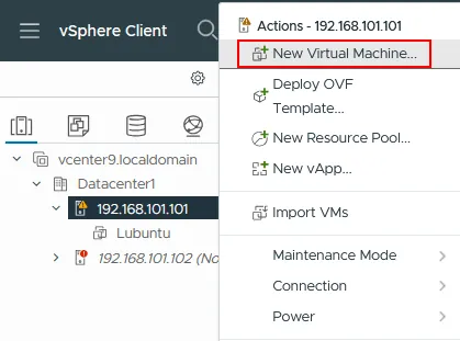 Creating a new VM