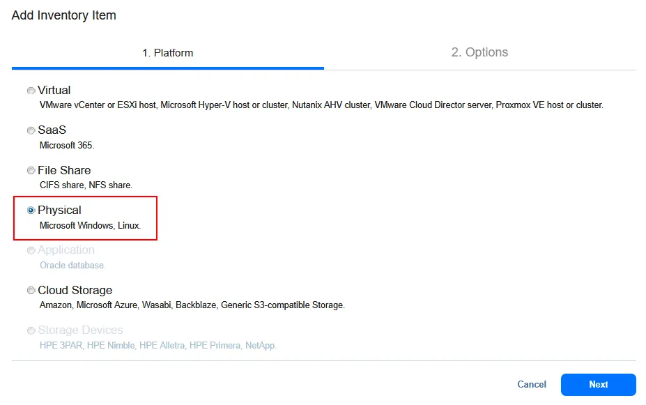 Selecting physical platform