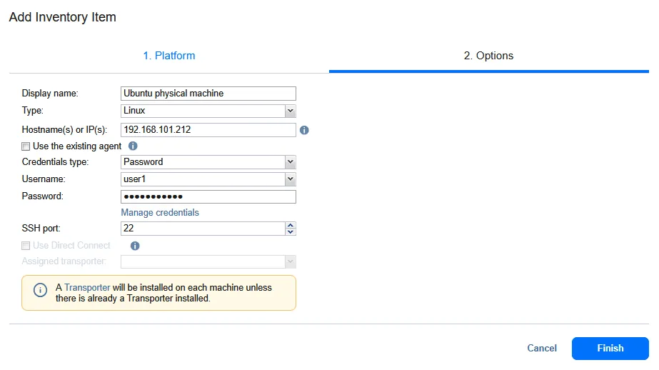 Setting additional parameters