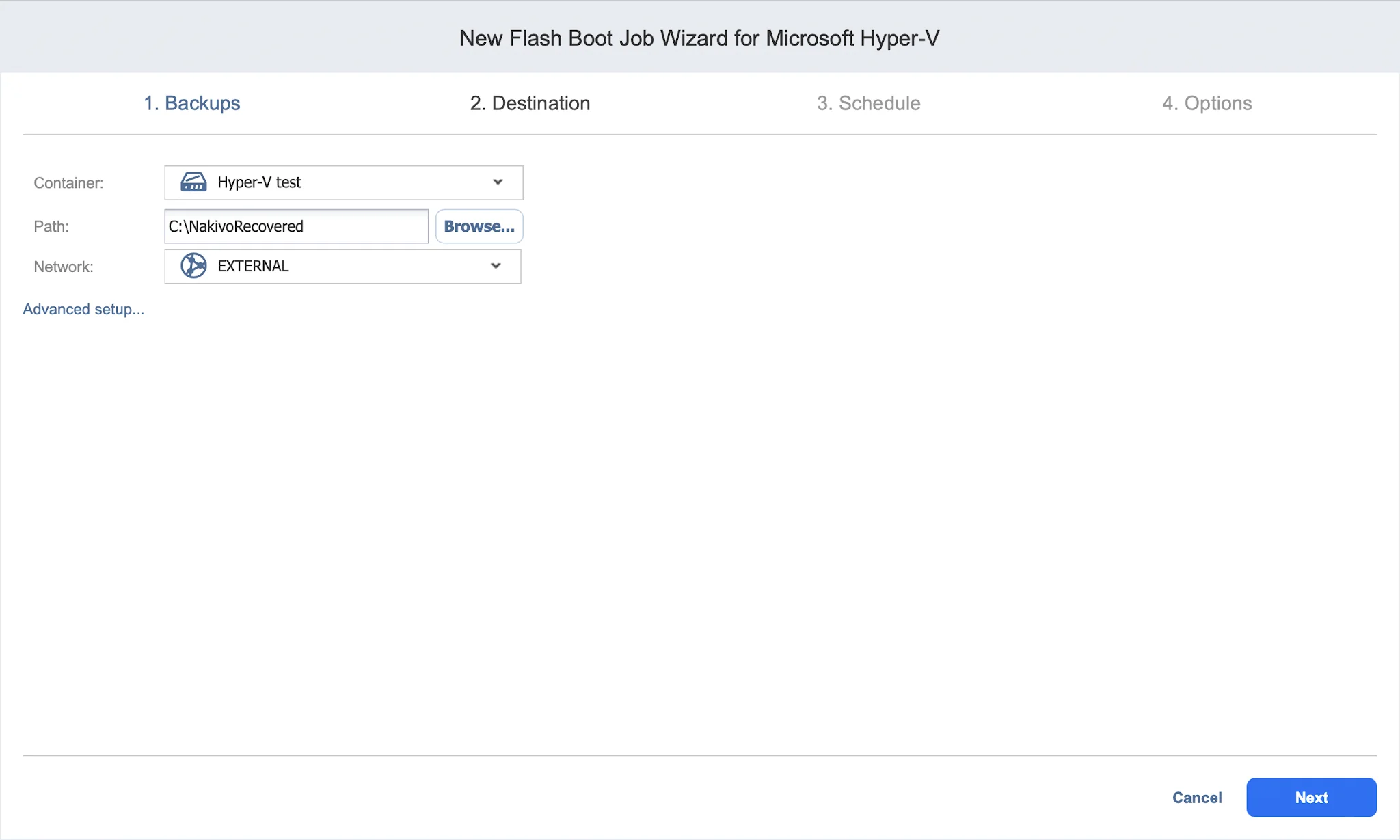 Choosing the destination host and network